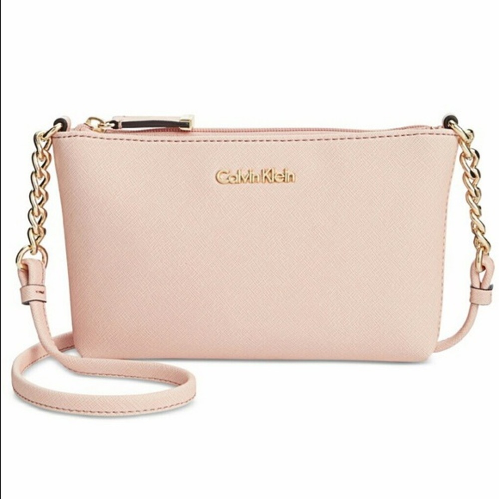 Calvin Klein Mini Saffiano Crossbody Blush Pink